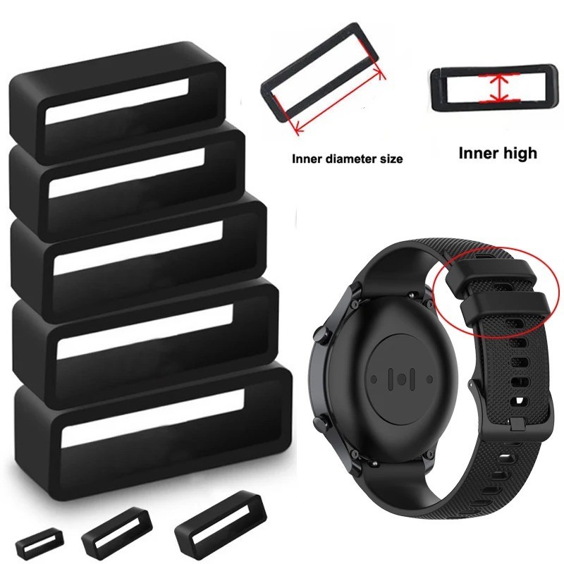 Silicone Watch Strap Band Hoop Loop Retainer Buckle Holder Ring Keeper