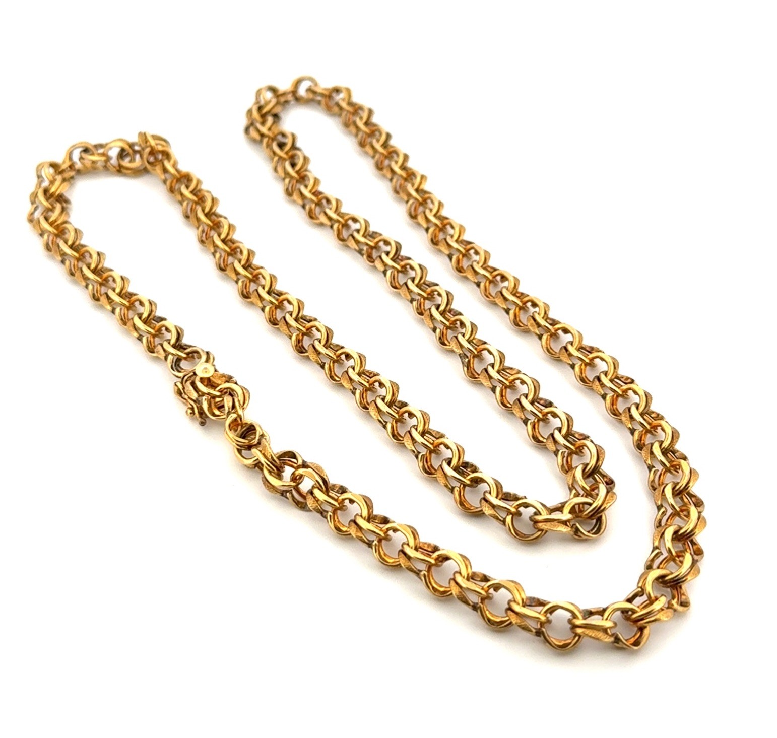 30” x 8.5mm Double Circle Link 1/20th 12k Yellow Gold Filled Chain Necklace 60g