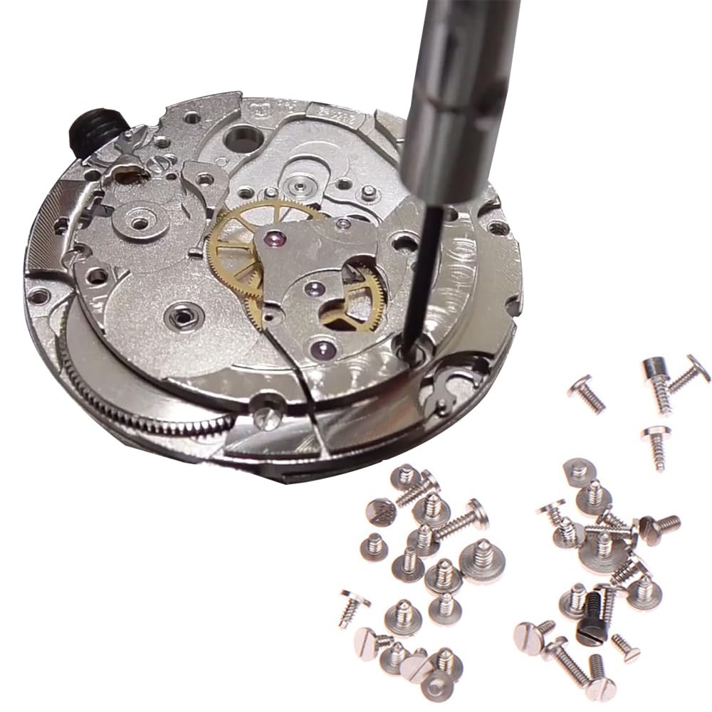 100 Piece Set of Watch Battery Clamp Screw Assortment 1.5mm x 2mm, Silver