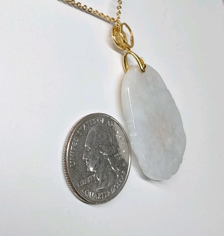 Certificated Dragon Jade Pendant 24K Gold Coated with silver hook 镀千足金玉吊坠龙生肖翡翠A货