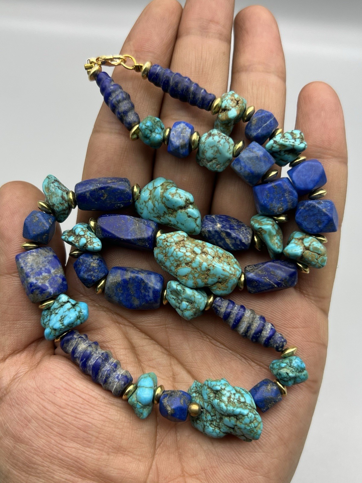 Turquoise Lapis Lazuli’s Mix Beads Strings Male Vintage Beads Vintage Jewellery