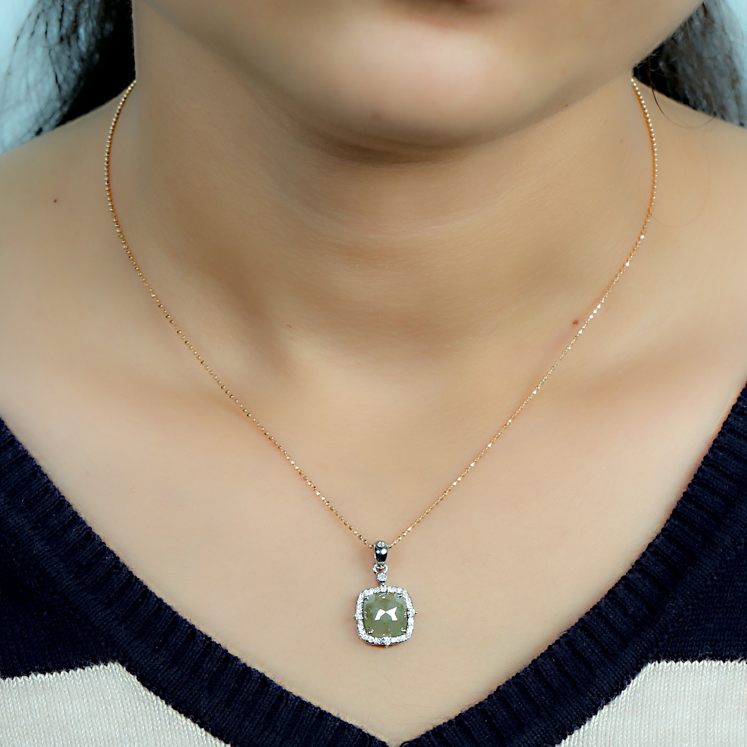 Ice Diamond Pendant For Wedding Anniversary Gift In 18k White Gold Pendant