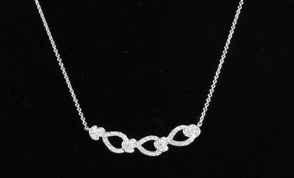 Eliot Danori Silver Tone Pave Loop Frontal Necklace NWT