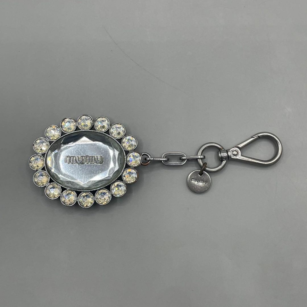 Miu Miu Crystal Silver Bijou Keychain Used / Authentic with Refund Guarantee