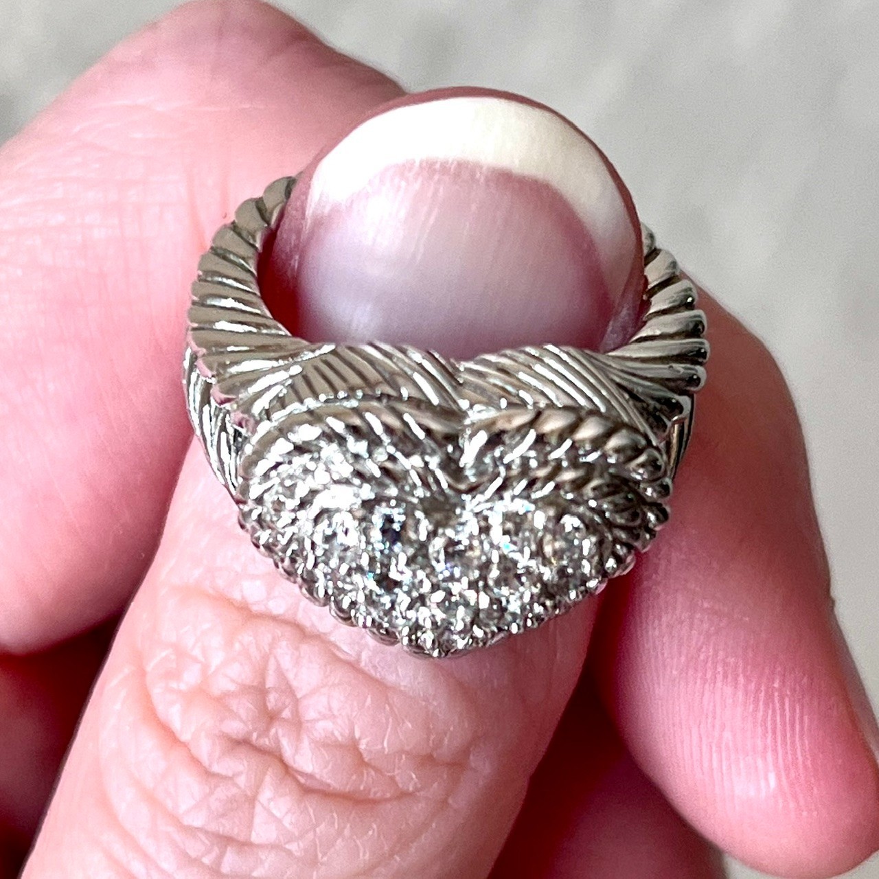 Judith Ripka 925 Sterling Silver Thailand CZ Heart Ring – Size 5 – 9.5g