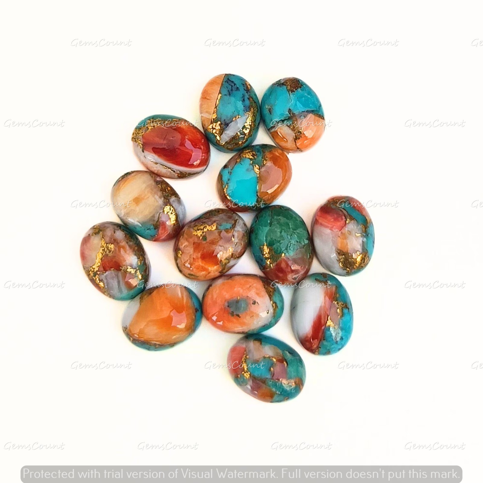 Natural Oyster Turquoise Oval Cabochon Gemstones For Crafting 3x5mm-15x20mm