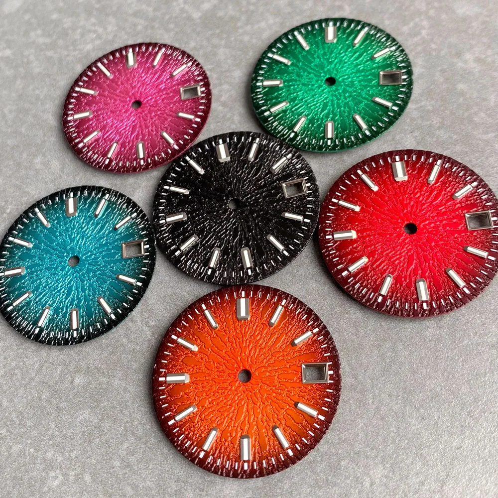 Tandorio 29mm No logo Watch Mod Dial For NH35 NH38 PT5000 Luminous Vintage Dial