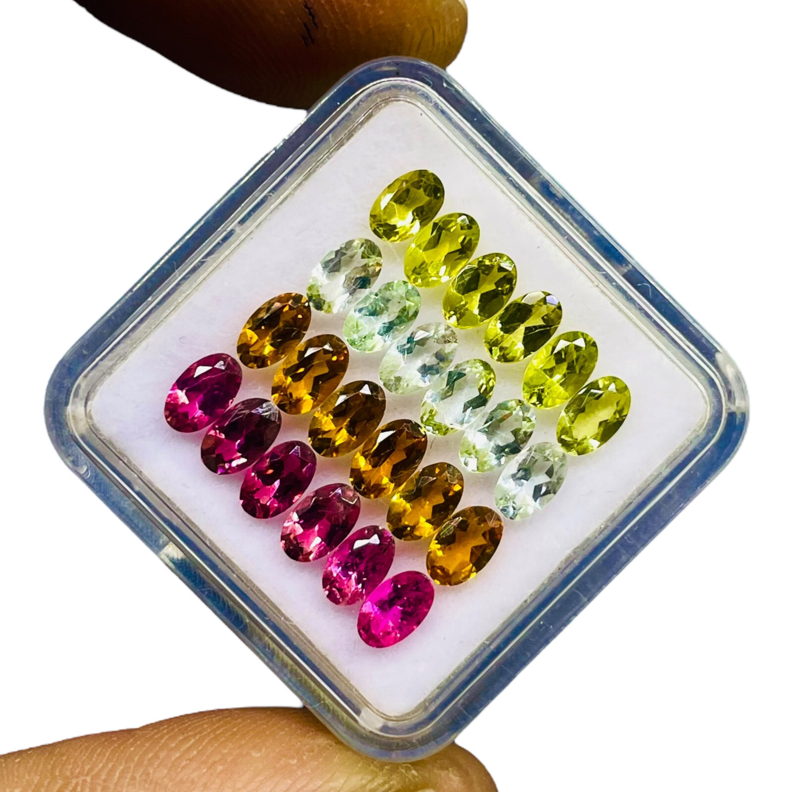 VVS 24 Pcs Natural Multi Tourmaline 5x3mm Oval Cut Loose Untreated Gemstones