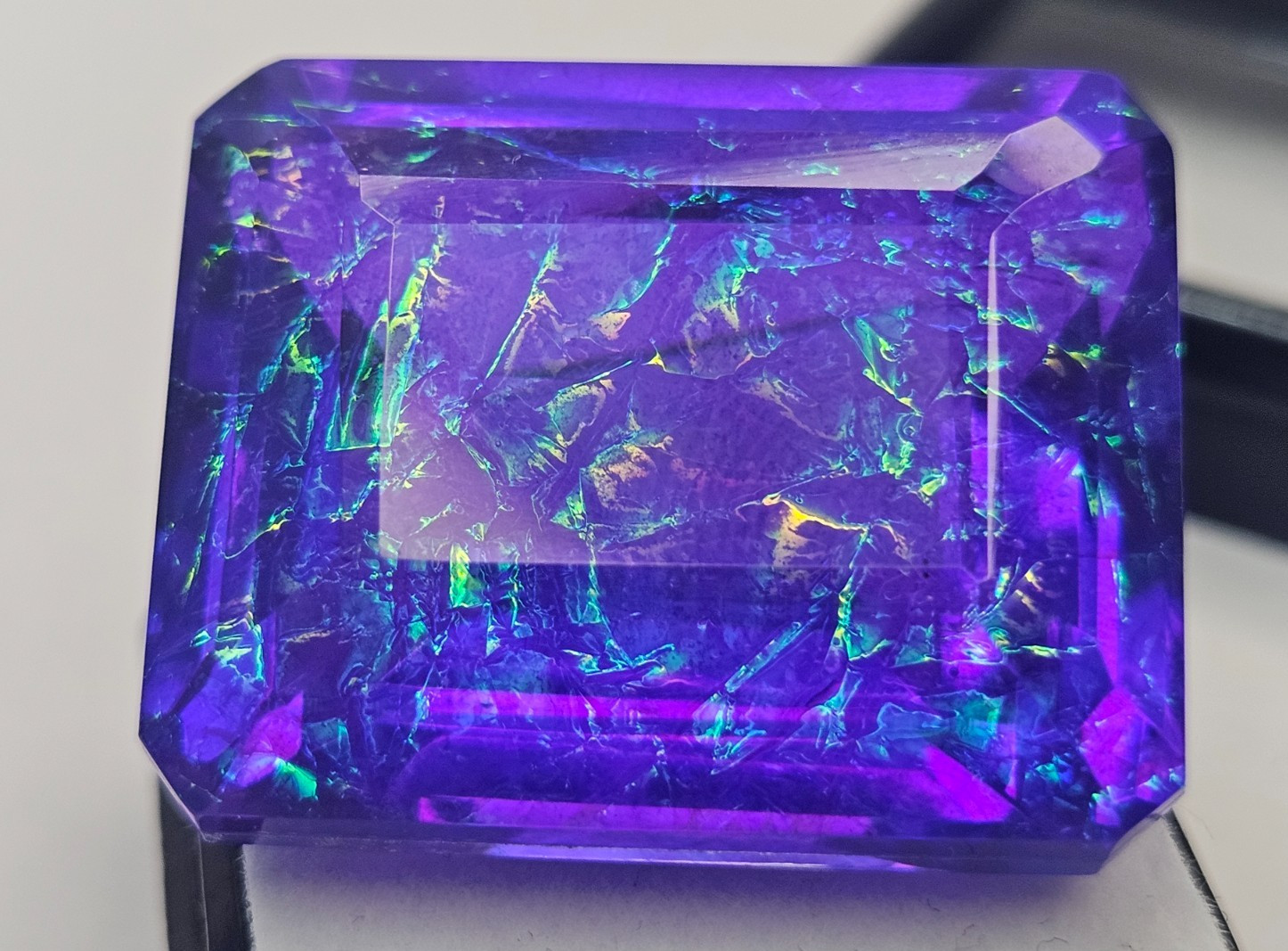 Emerald Cut Natural Monarch Fire Opal 70+ Ct Loose Certified Gemstone