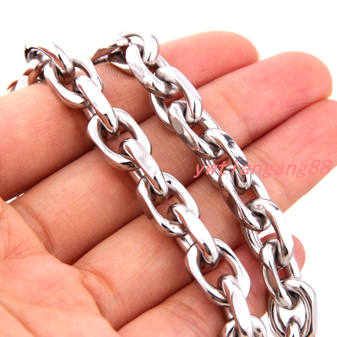 8mm Mens Chain Silver Gold Black Cable Rolo Stainless Steel Necklace Bracelet