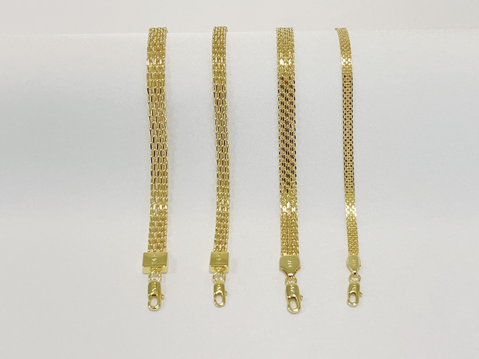 14k Yellow Gold 7″-8.5″ 8mm 6mm 4.7mm Bismark Link Chain Anklet Bracelet