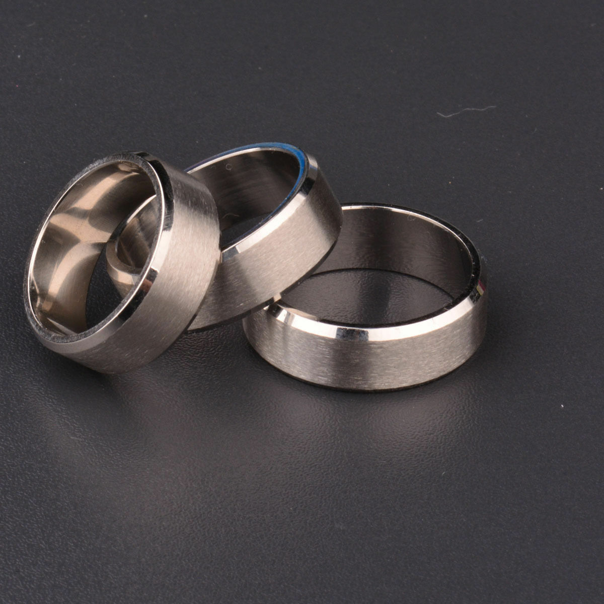 Mens Womens Charm Circle Ring Pendant Silver Stainless Steel Chain Necklace