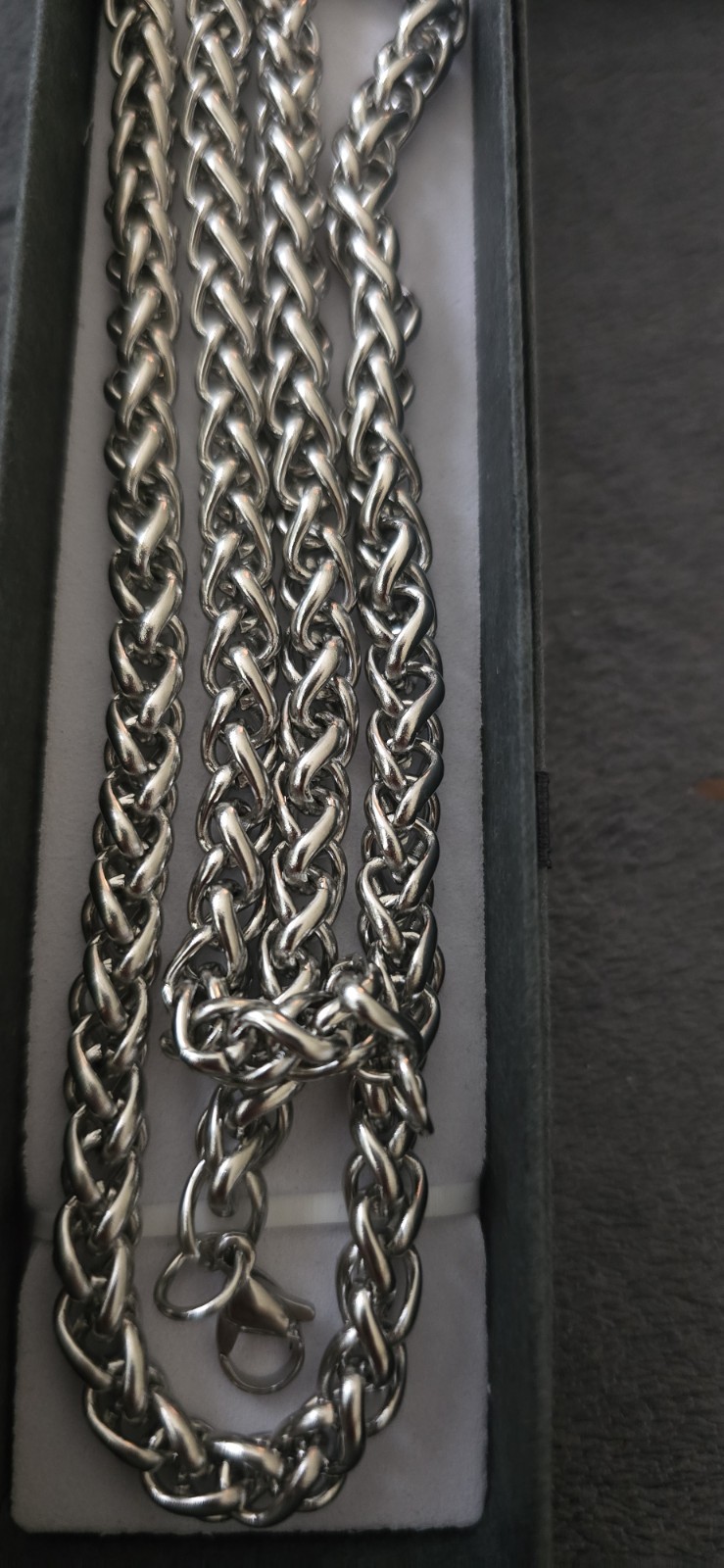 Stainless Steel twist Chain Necklace 55cm 22 inch 6mm Non-Tarnish