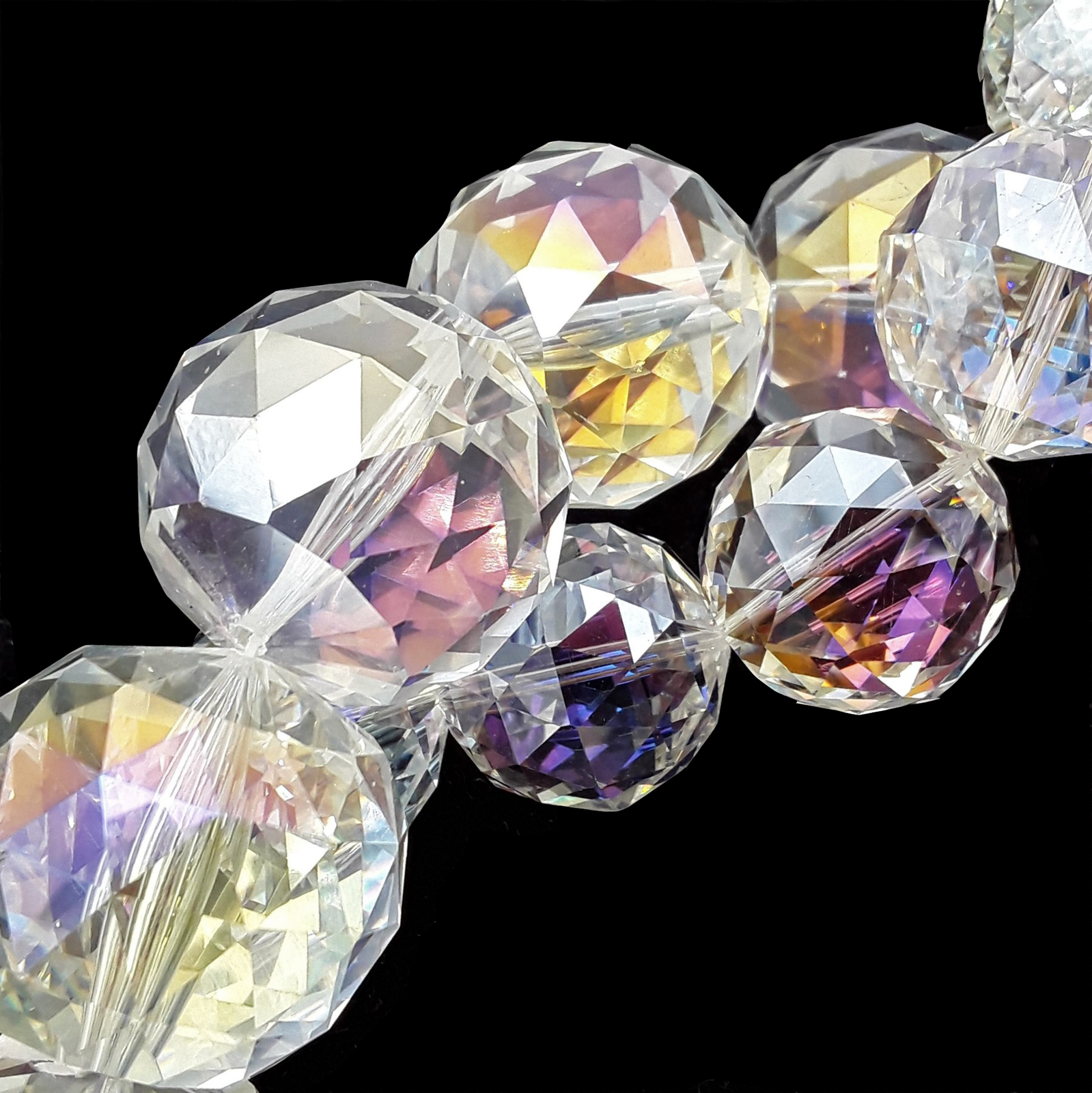 Clear AB Crystal Glass Faceted Balls Chandelier Sun Catcher Beads 24mm 30mm 8″