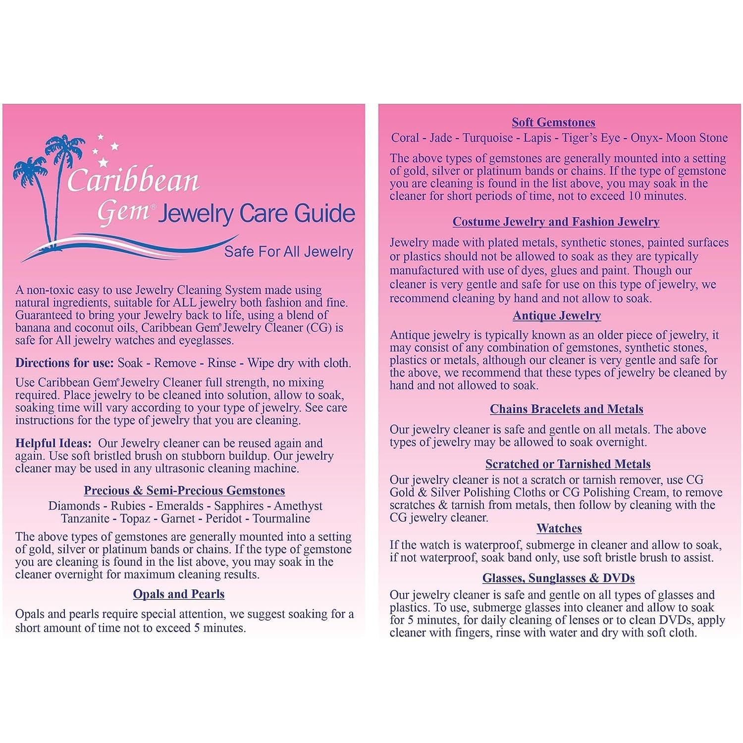 Gem Banana & Coconut Oil Jewelry Cleaner (1/2 Gallon Refill) – Jewelry Cleaning