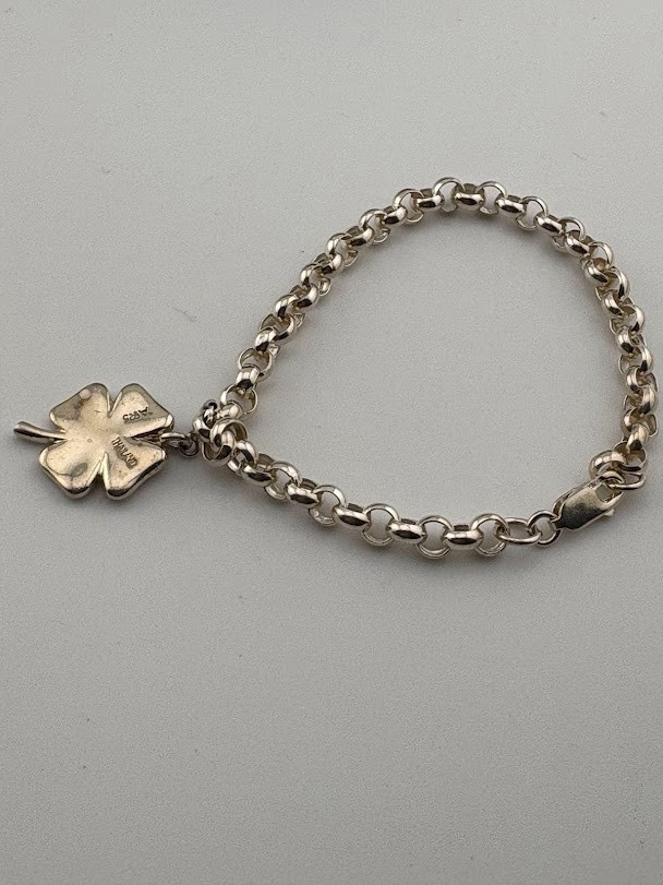 A THAILAND 925 STERLING SILVER 5.3MM ROLO BELCHER CHAIN BRACELET 7.25″ 2032