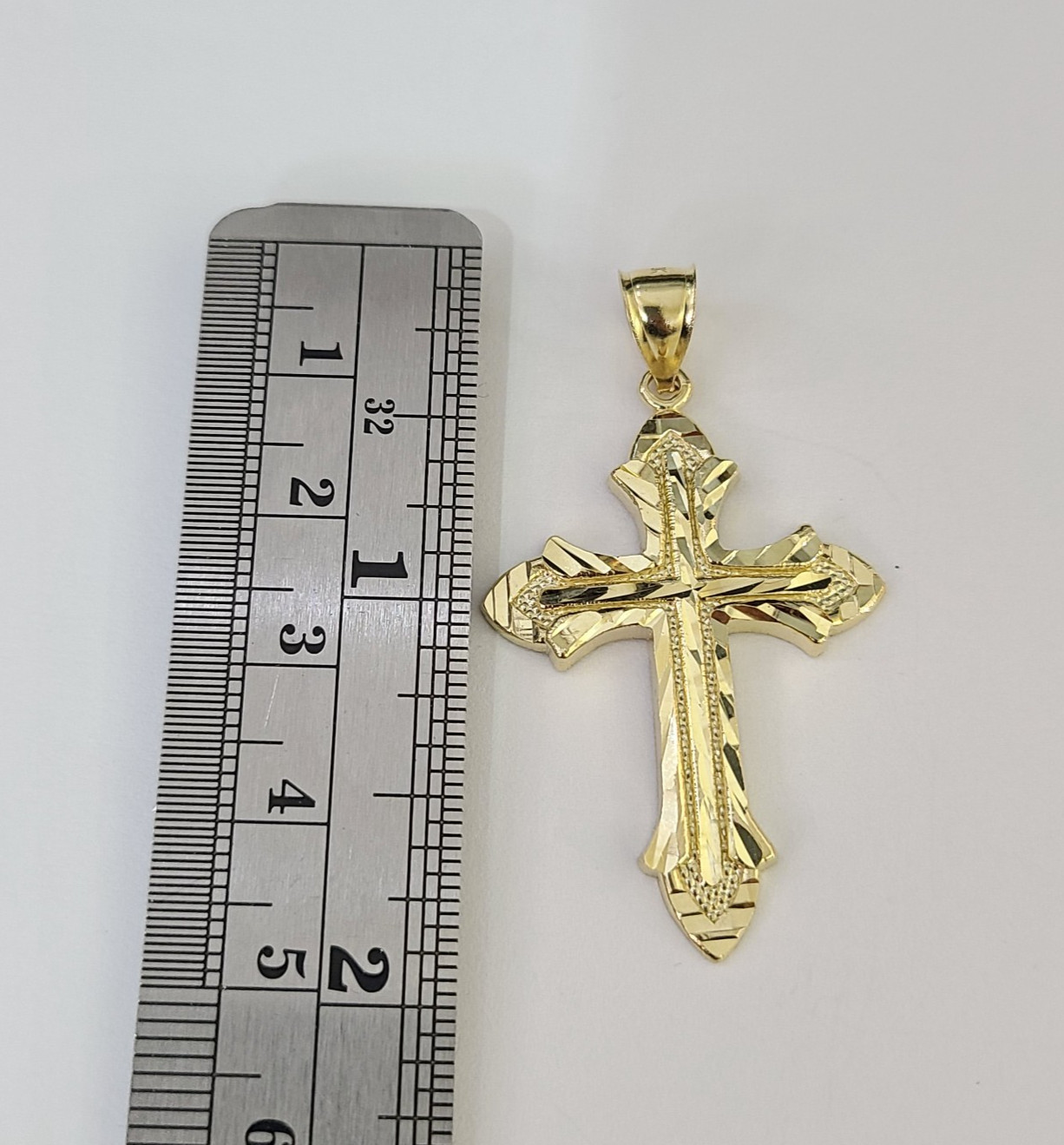 Real 10K Jesus Cross Pendant Yellow Gold Charm Genuine 10kt