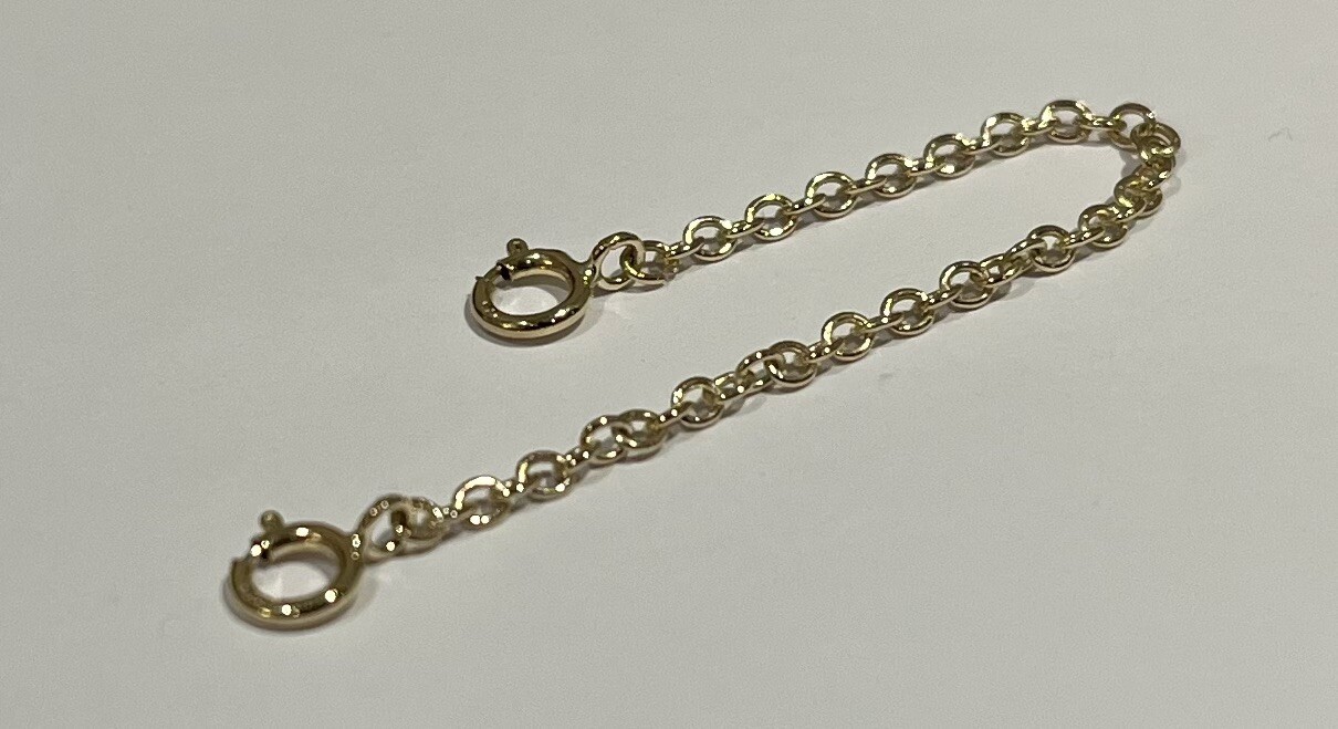 9ct HEAVY Gold Extender Safety Chain 2 x Bolt Rings MULTI LENGTHS FREE POST