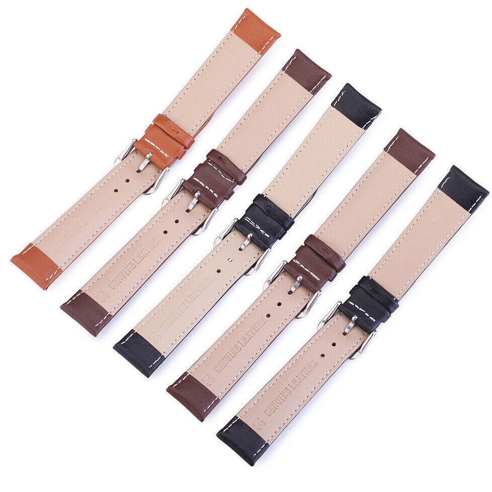 16mm 18mm 20mm 22mm 24mm Genuine Leather Watch Band Strap Bracelet