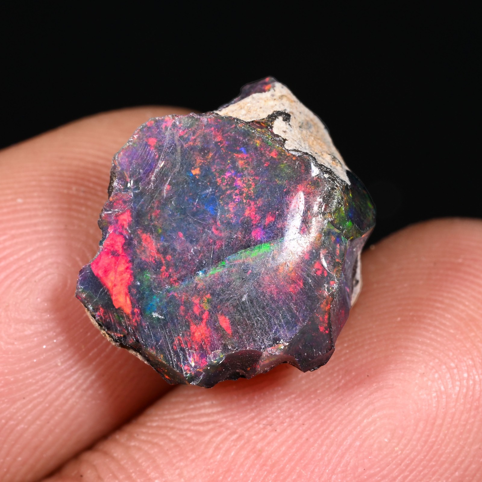 10 Ct Black Ethiopian Opal Rough, Jewelry Grade Welo Opal Rough, Multi Fire Opal