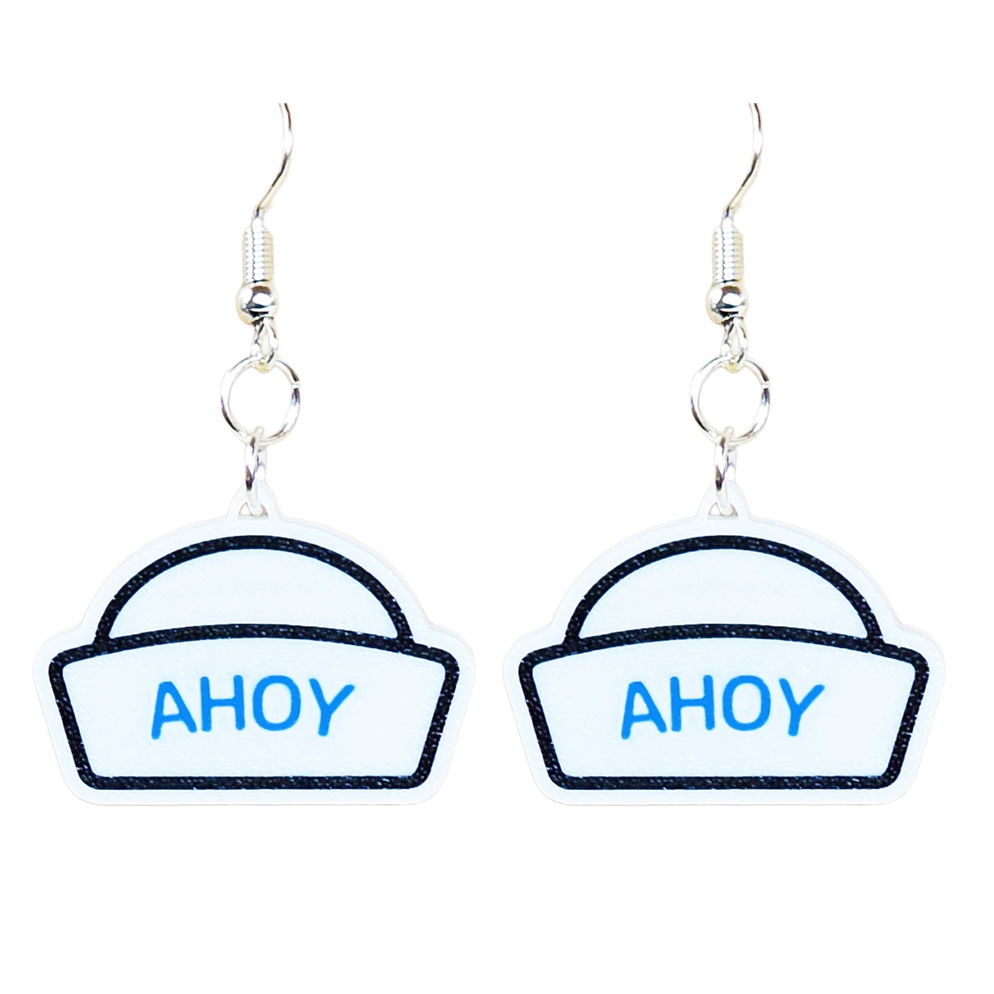 Sailor Hat Earrings Nautical Style Dangle Earrings Coastal Jewelry Gift