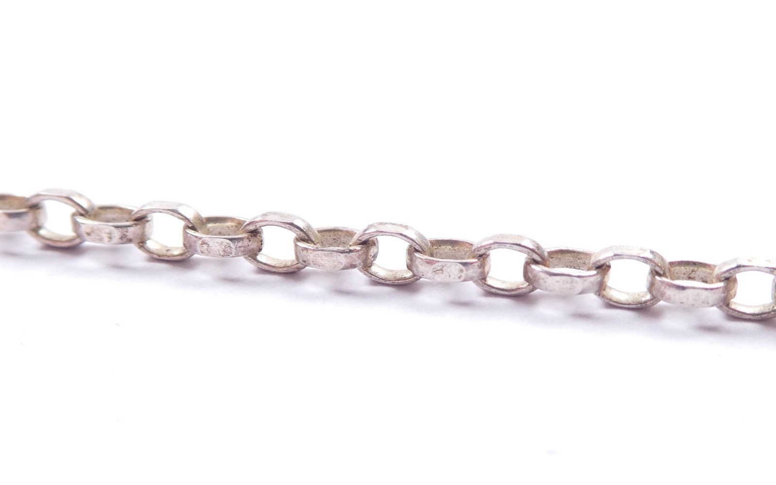 Belcher Necklace Chain Flat And Rounded Oval Links 925 Sterling Silver 20″
