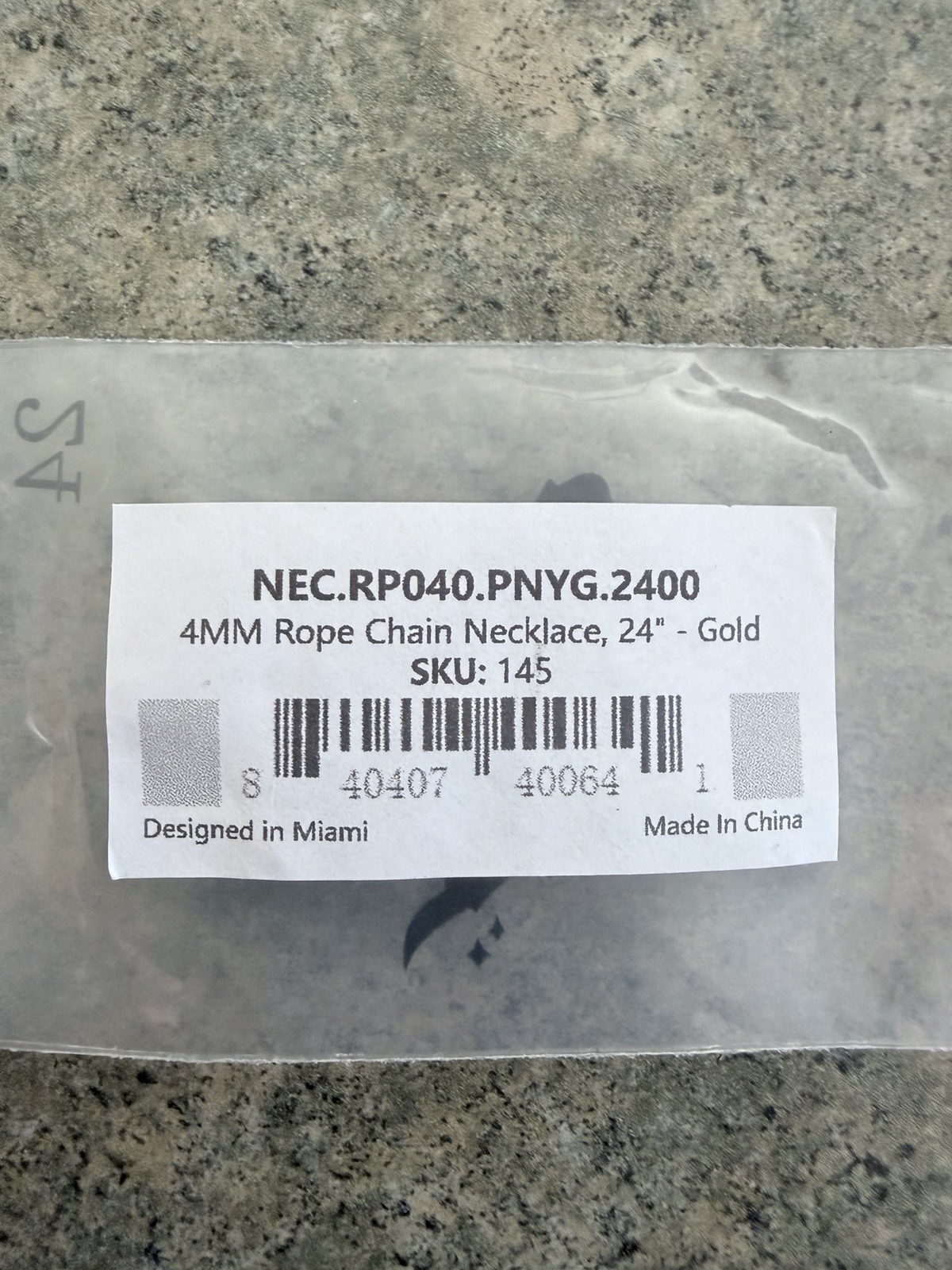 GLD 4mm Rope Chain Necklace 24 in Gold Plated Gold NEC.RP040.PNYG.2400