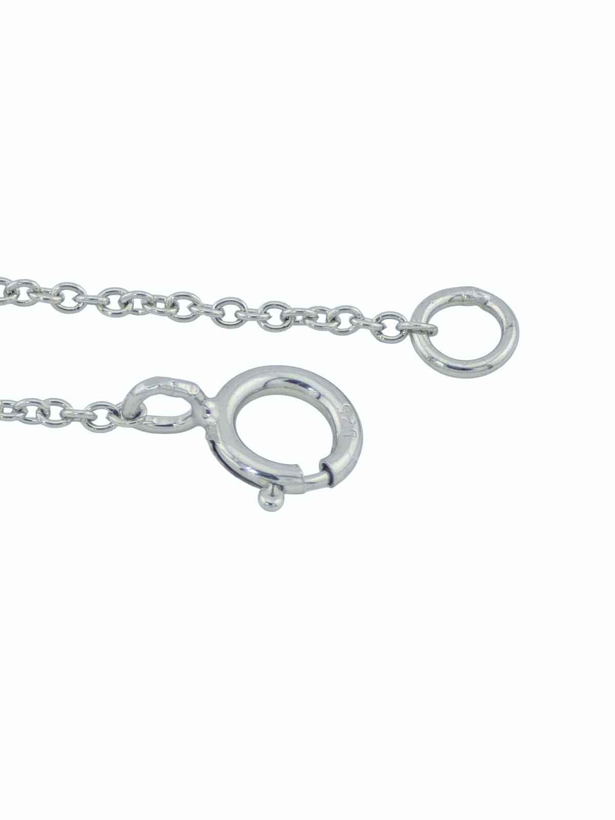 925 Sterling Silver Adjustable Cable Chain Necklace 15-17” 1mm Rhodium Plated