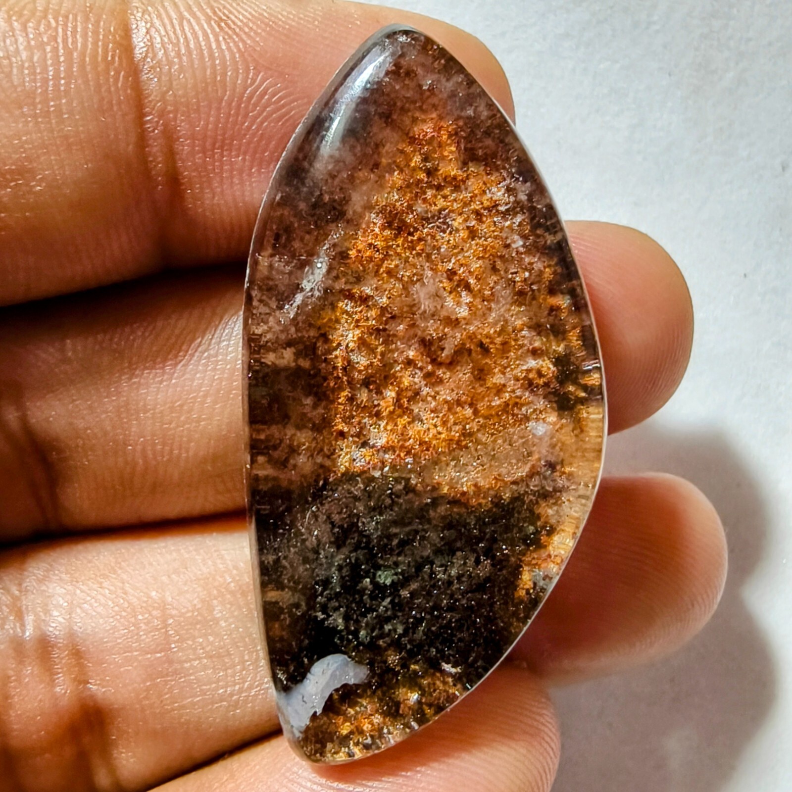 72 Cts Natural Garden Quartz Cabochon Gemstone 44.4×21.7×11.1 MM