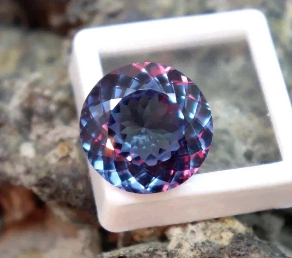 9.05 CT Russian Natural Alexandrite Color Change Round Cut Certified Gemstone