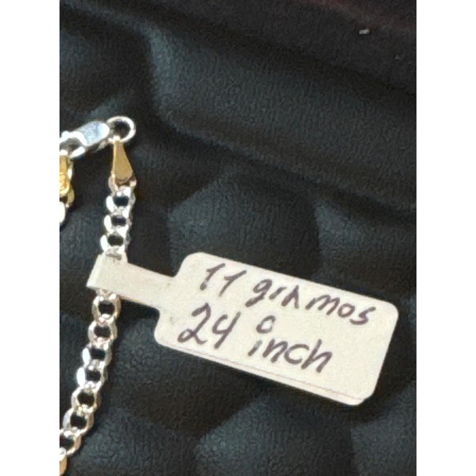 Sterling Silver Anchor Crucifix Pendant Necklace 24 Inch Curb Chain 11g