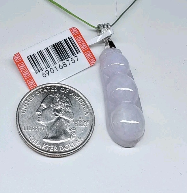 Certificate Jade Gourd Pendant Icy Purple Natural Jadeite Translucent紫色冰透玉葫芦翡翠A货