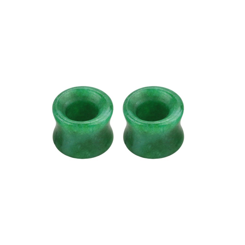 Jade Stone Double Flare Concave Tunnels Ear Gauges Plugs Piercing Sold as a Pair