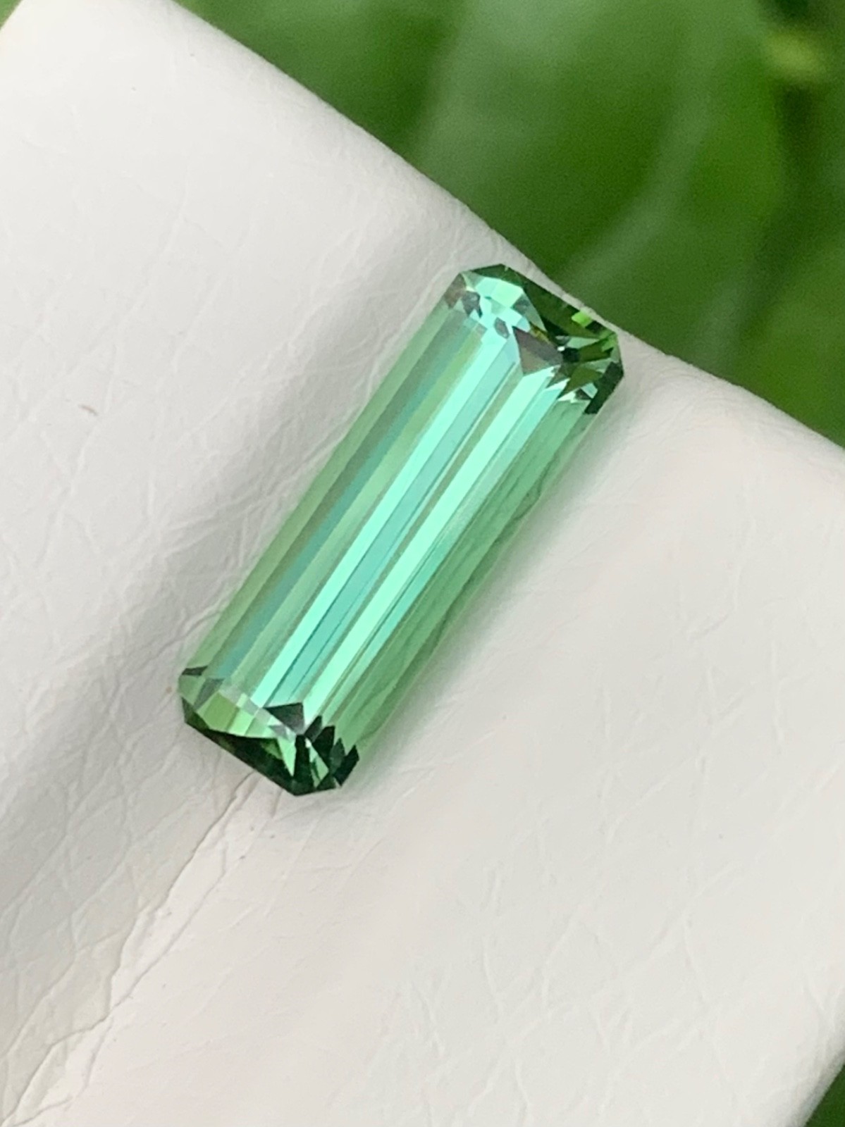 2.60 Ct Natural Mint Green Tourmaline – Emerald Cut – Afghanistan – 14.60 × 5.27