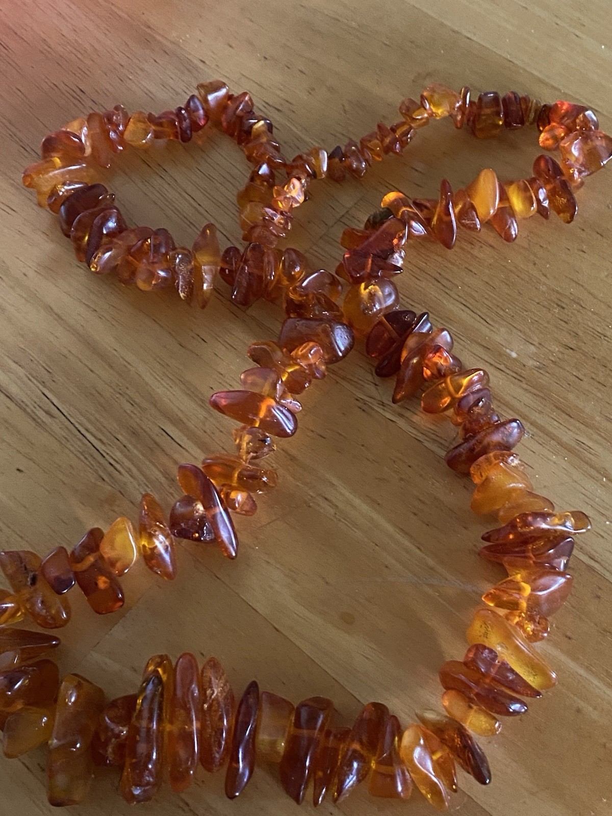Braun Graduated Endless Amber Necklace 28. New. Never Worn