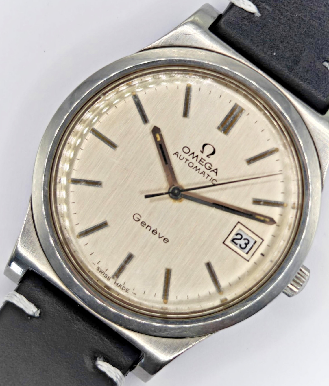 Vintage Omega Genève 166.0168 Automatic Cal 1012 Large 36mm Steel Date