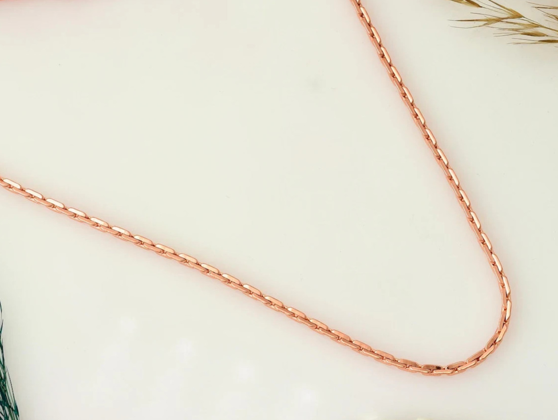 26 inch Pure Copper Solid Link Chain Necklace, Healing Copper Jewelry Spiritual