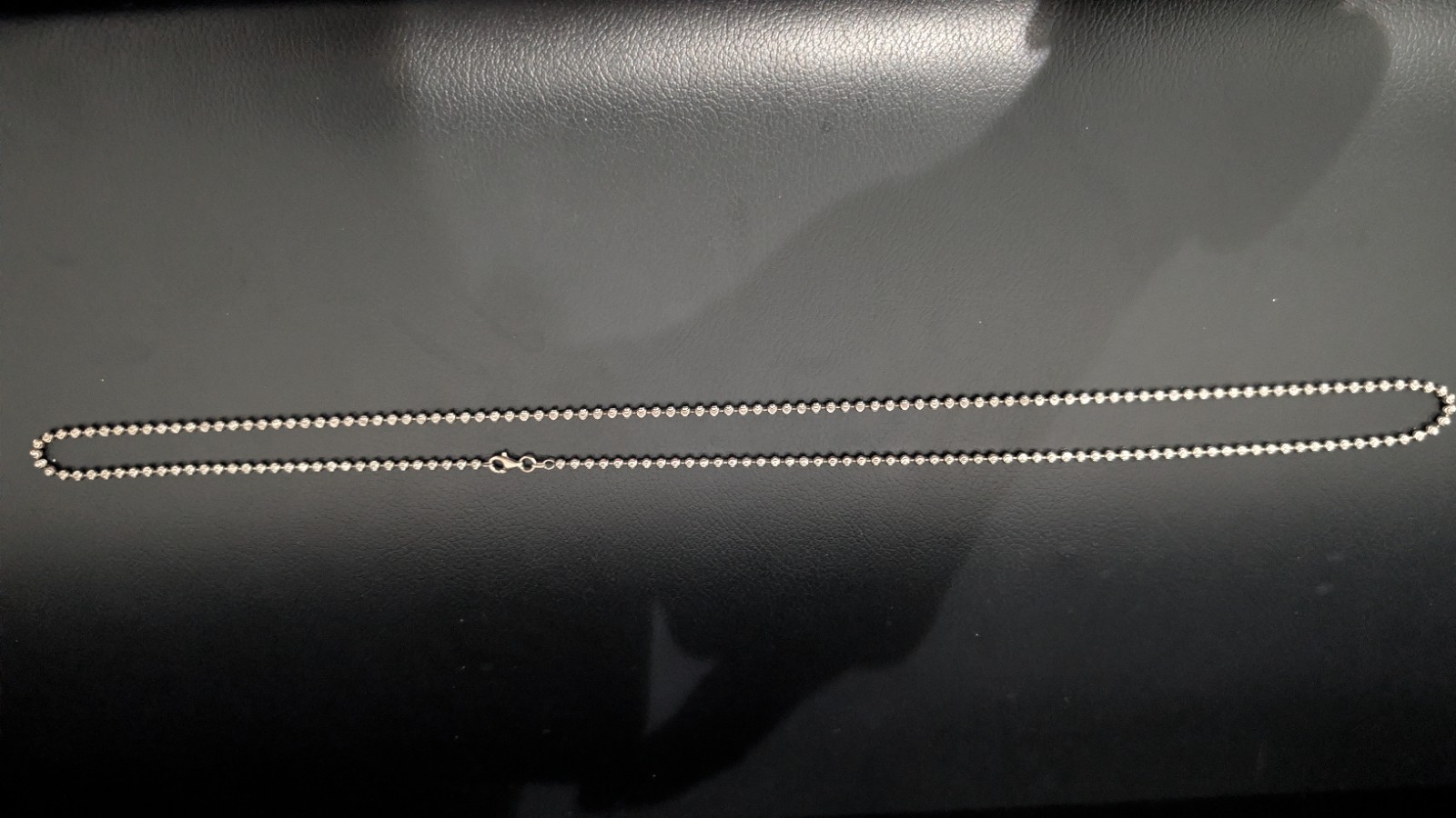 Silver Metal Ball/Bead Chain Necklace with Spring Ring Clasp