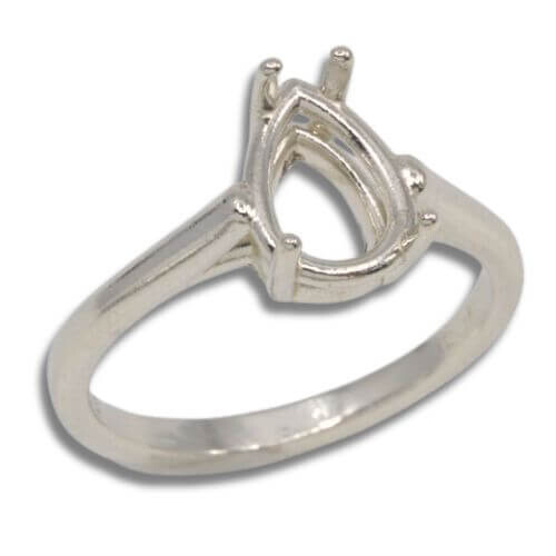 (7x5mm -13x9mm) Pear Shape Single Cathedral Ring Setting (Ring Sizes 4-11 )