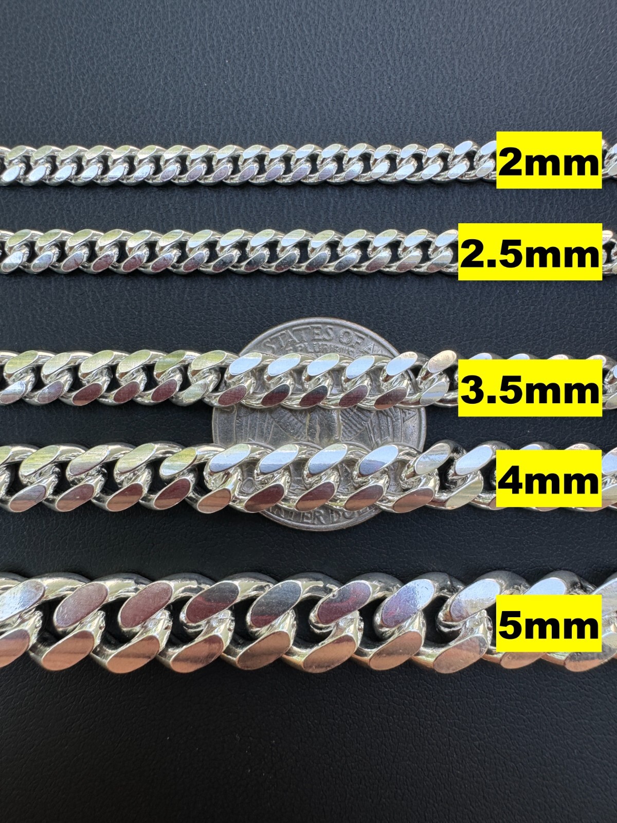Mens Real Solid 925 Sterling Silver Miami Cuban Chain 2-12mm Heavy Link Necklace