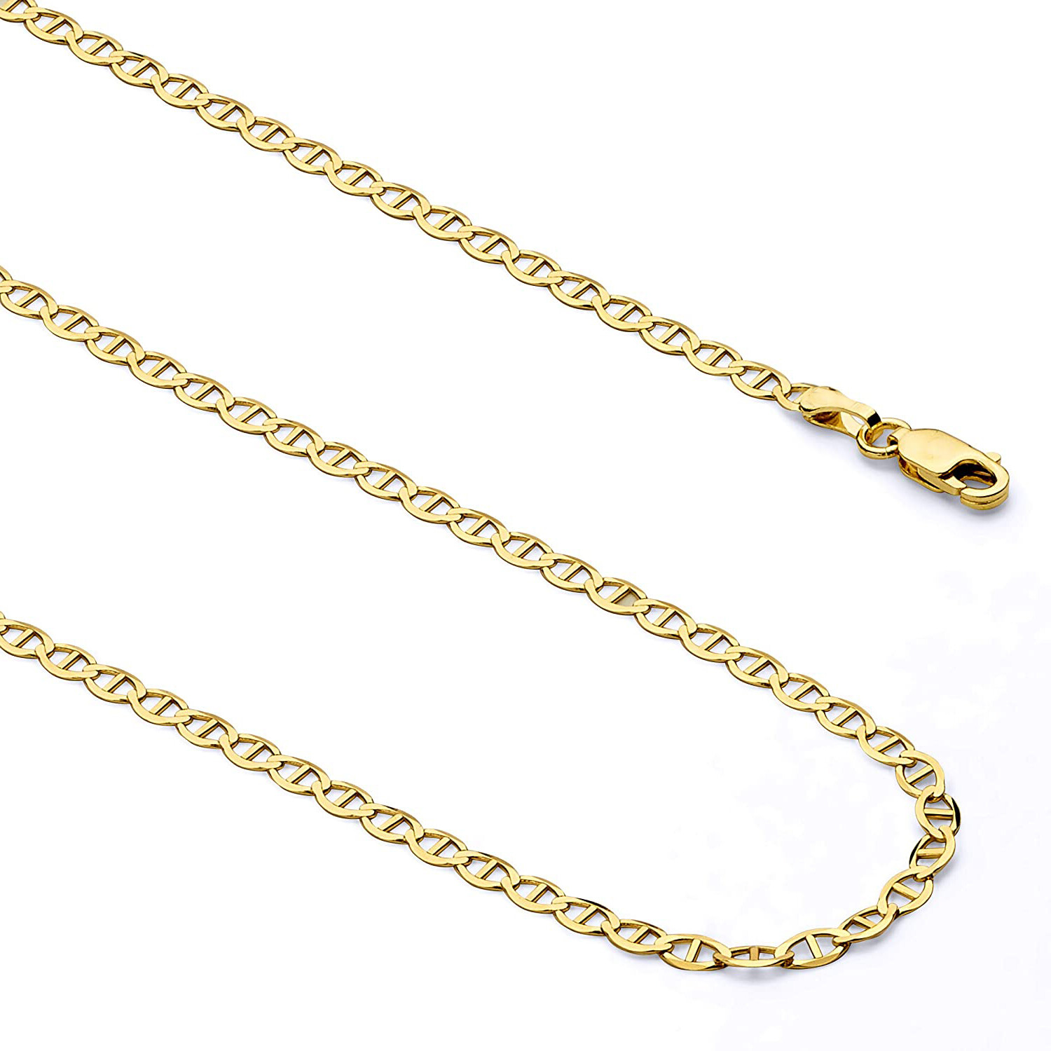 Mens Womens 10K Yellow Gold Real Mariner Link Chain Bracelet 7″ – 8″