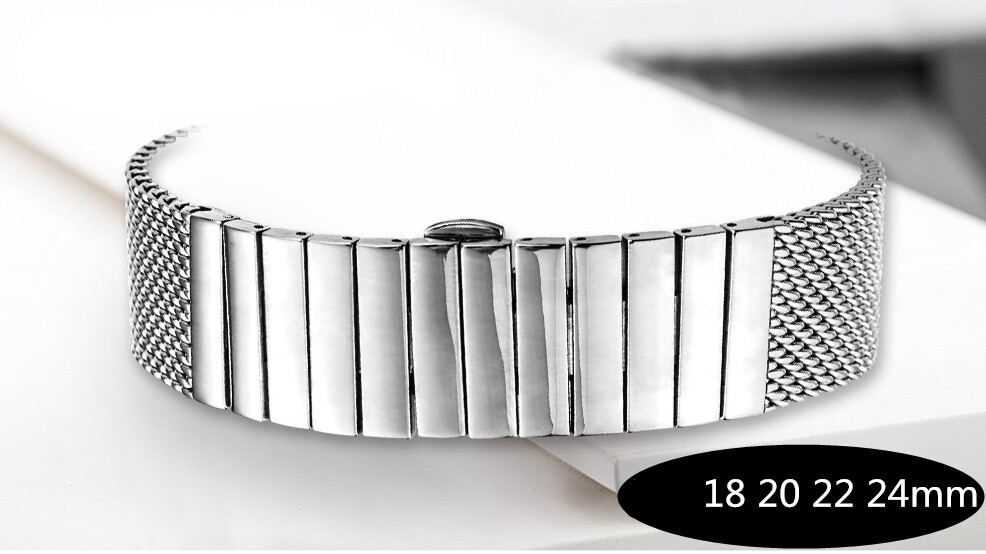 Milanese Mesh Solid Stainless Steel Watch Band Strap Metal Bracelet18 20 22 24mm