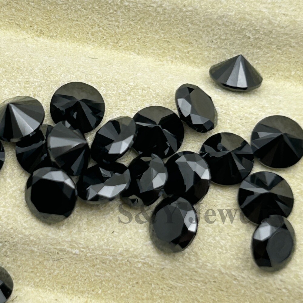Round Cut White Black Factory Wholesale Bulk Supply 100pcs Loose Cubic Zirconia