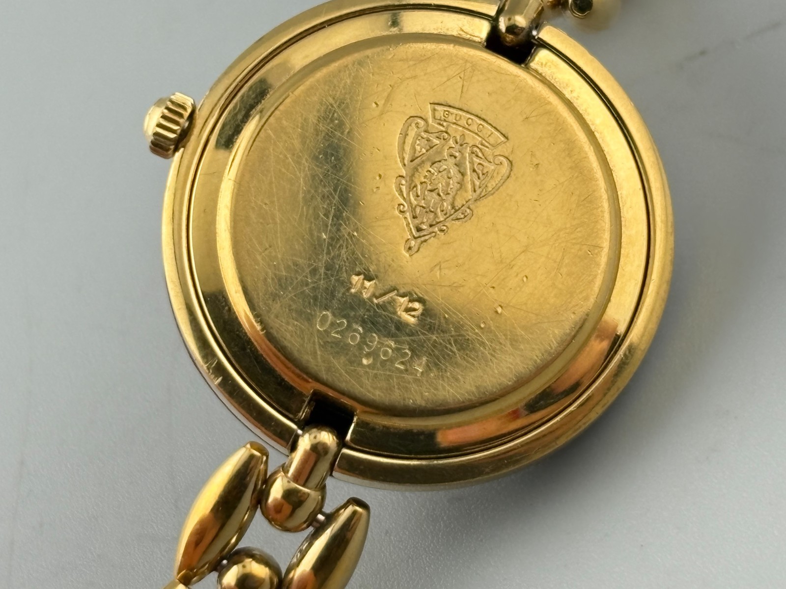 [Very Good+5] Gucci Change Bezel 1200 Gold Wine Red Watch Auth
