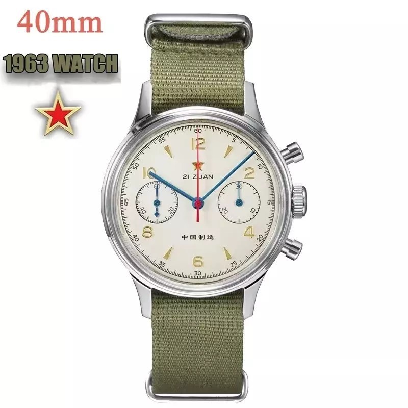 Seagull 1963 Quartz Sapphire Chronograph Watch 40mm Waterproof Luminescent