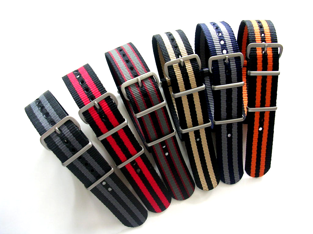 NATO watch strap Black Orange G10 Ballistic Pilot RAF Bond IW SUISSE 18 20 22 24