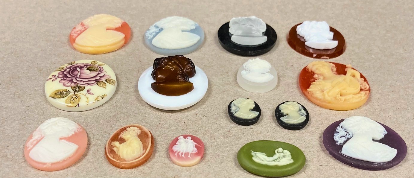 15 Vintage Assorted Resin Acrylic Cameos – DIY Jewelry Making & Repair Craft C80