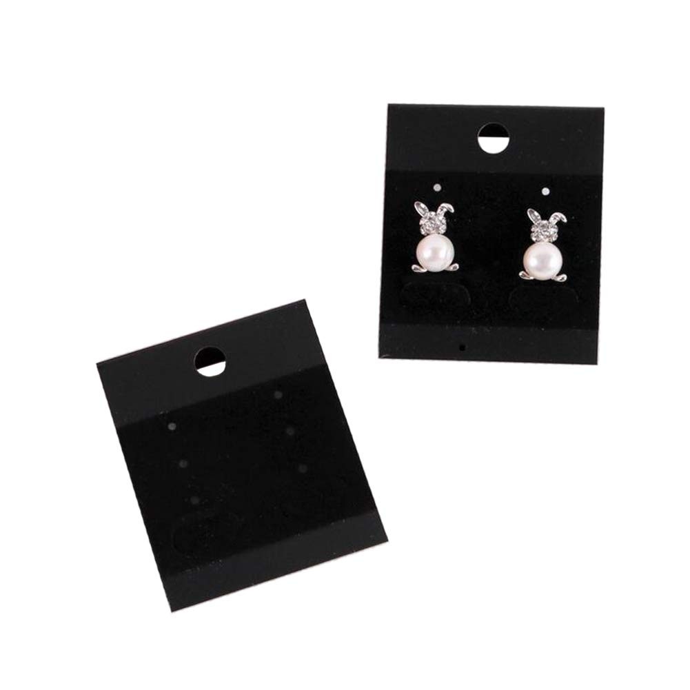100Pcs 1.7X 2Inch Black Velvet Plastic Earring Cards for Earring Display Hanging