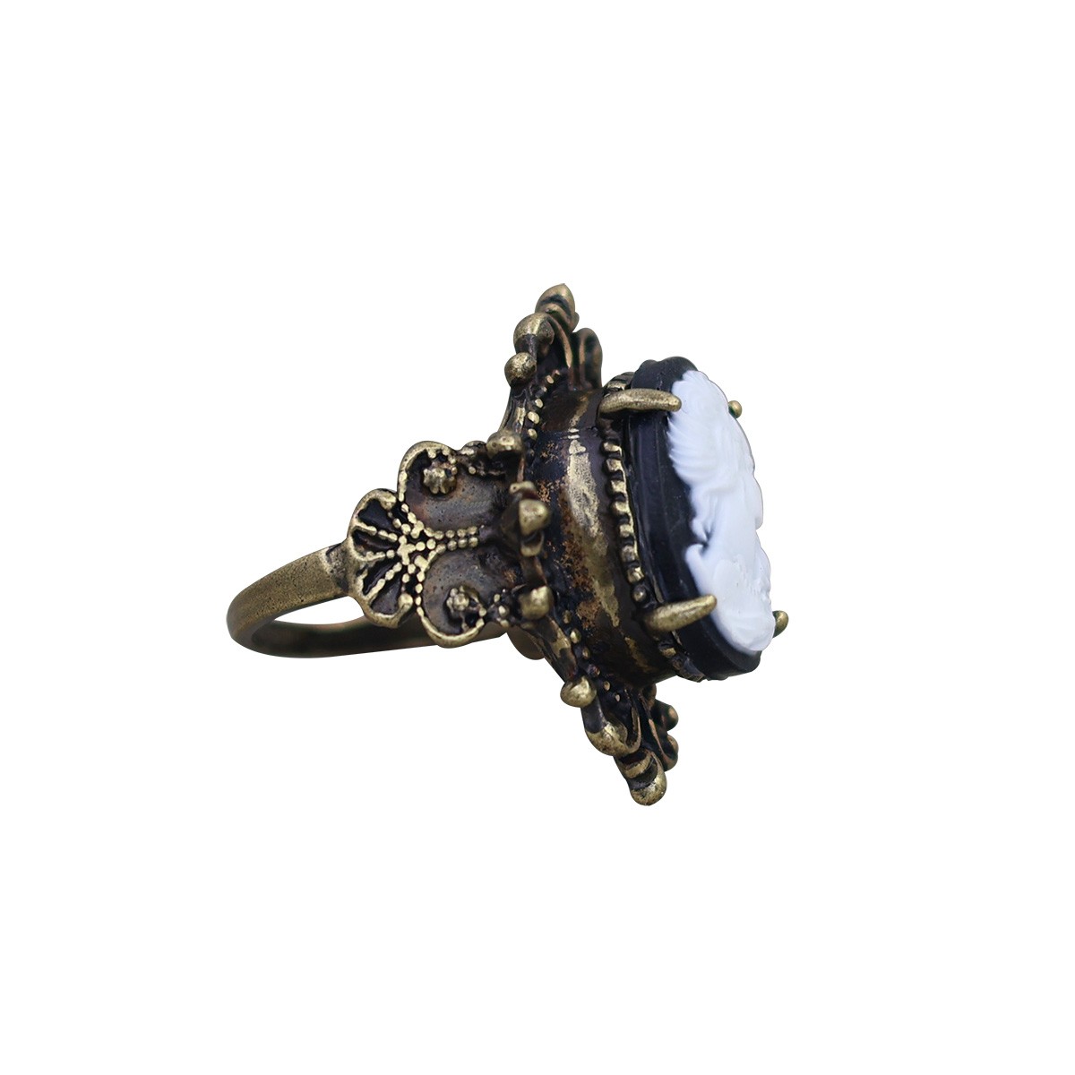 10pcs Vintage Cameo Rings Bulk Antique Bronze Plated Lady Cameo Assorted Jewelry
