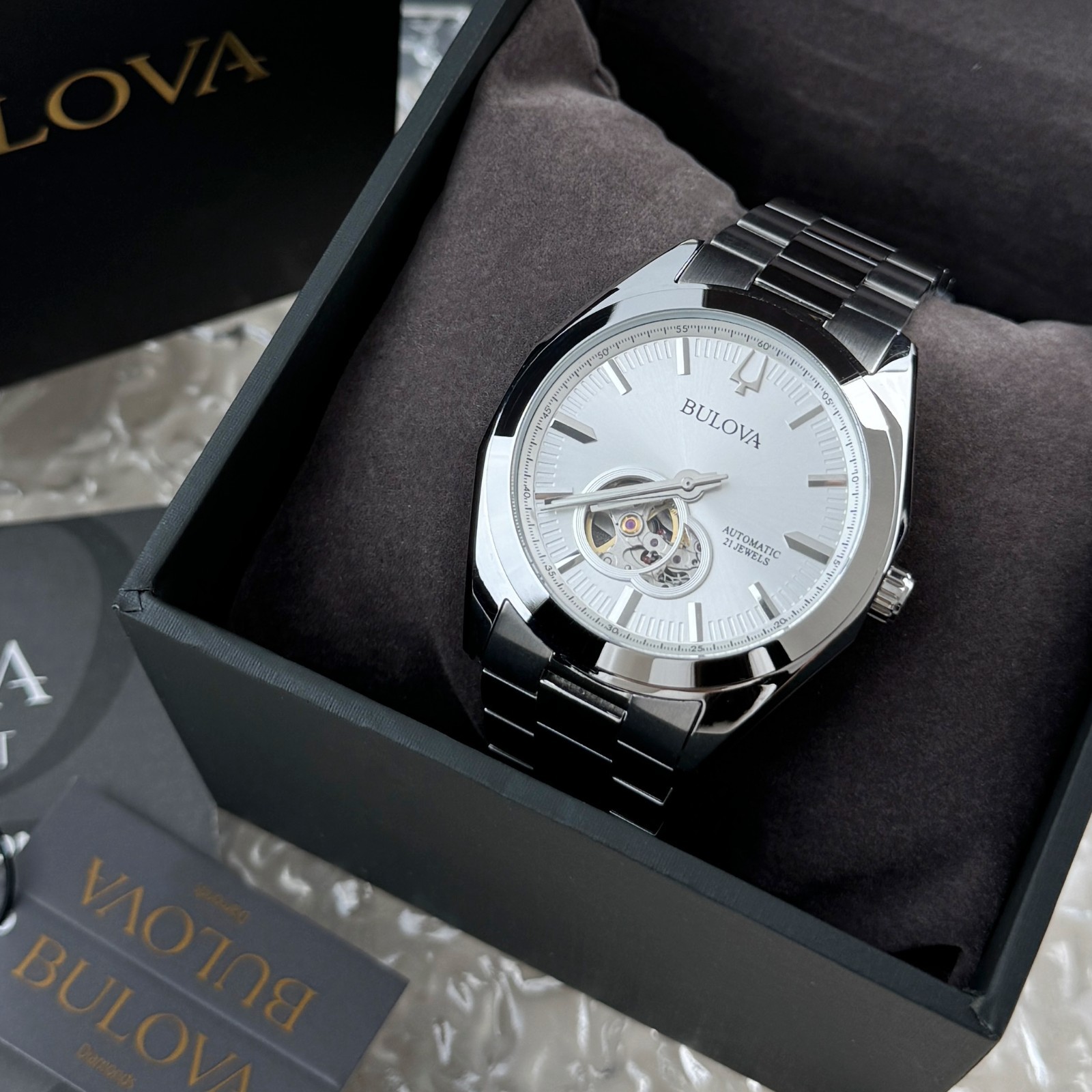 Bulova Classic Surveyor Automatic silver-tone Dial Men’s watch 96A274